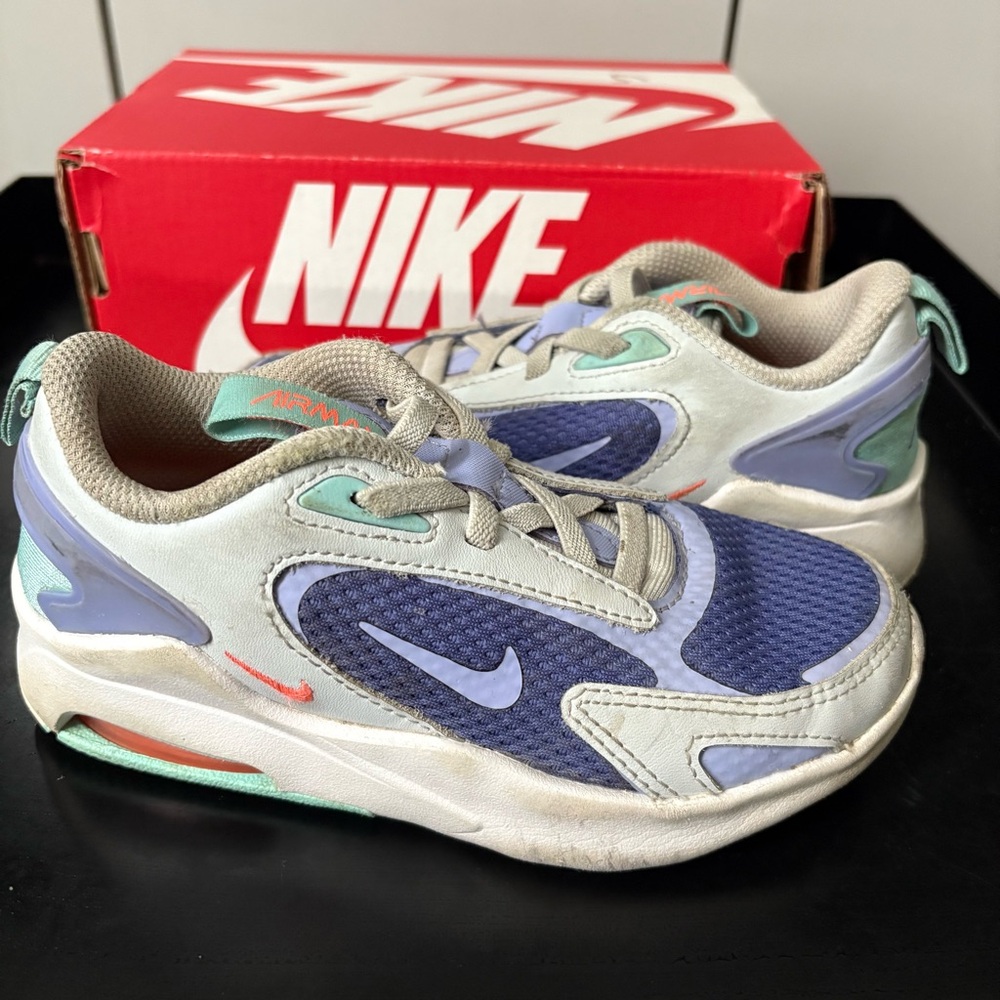 Nike Air Max 270 Toddler Blue and White Retro Sneakers 10c